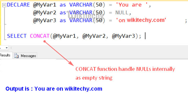SQL concat